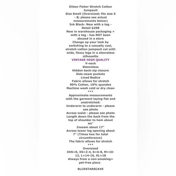 NWT $298 Eileen Fisher Vintage Jumpsuit Small 6 8 Cropped Soft V Neck Sleeveless - Picture 2 of 16